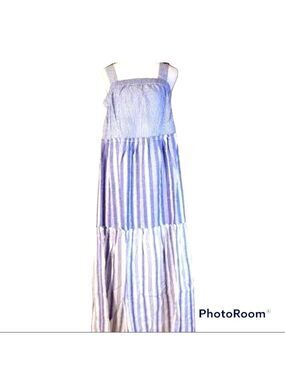 𝅺beige by Eci maxi dress blue white